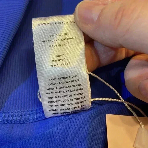 WILO the Label Colorblock Ribbed 7/8 Leggings SMALL Cobalt/Red Athletic Workout - Picture 5 of 5